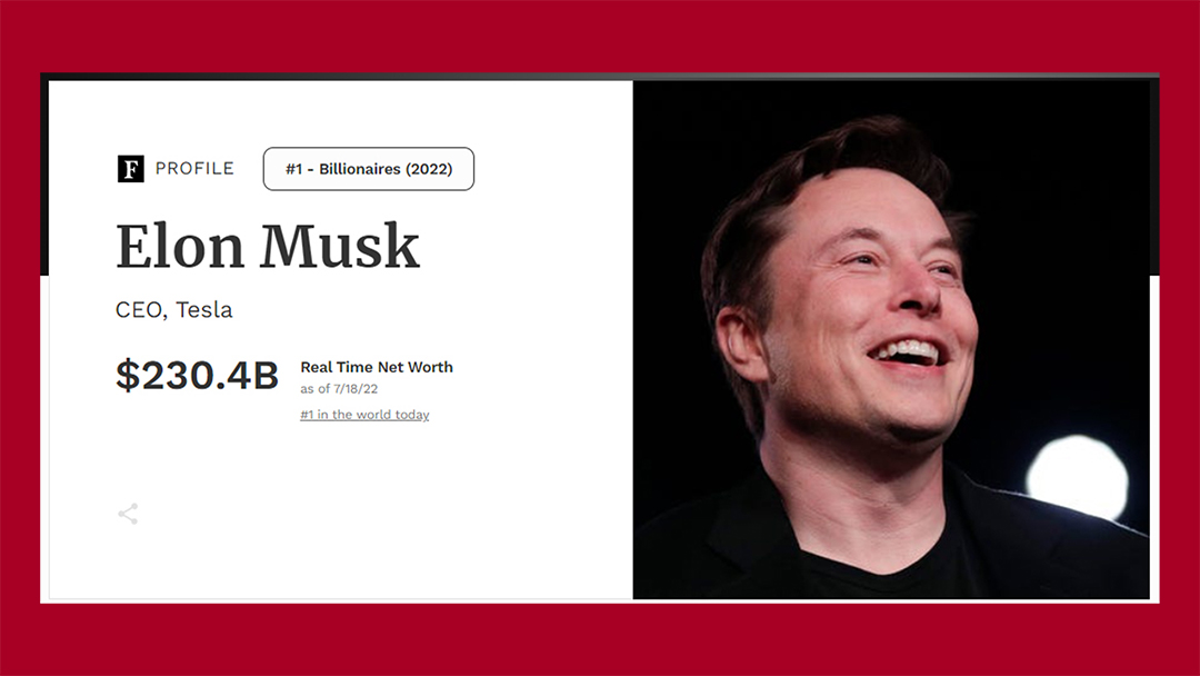 Elon Musk. Скриншот страницы Forbes